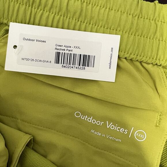 Outdoor Voices Rectrek Pants Green Apple Pull On Cropped Women’s Size XXXL NWT - Picture 8 of 9